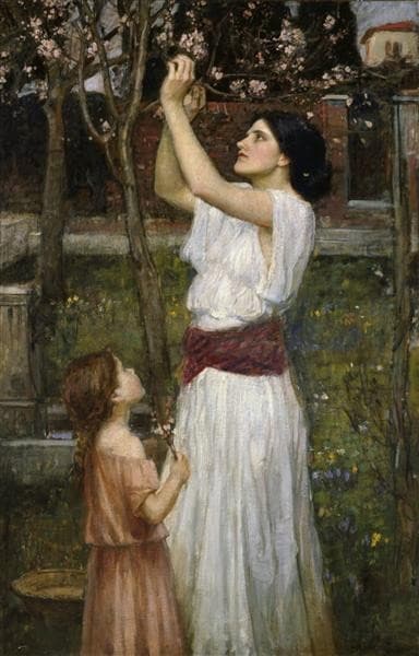 Gathering Almond Blossoms — John William Waterhouse