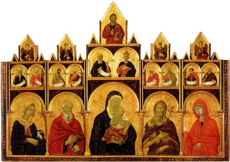 The Madonna and Child with Saints — Duccio
