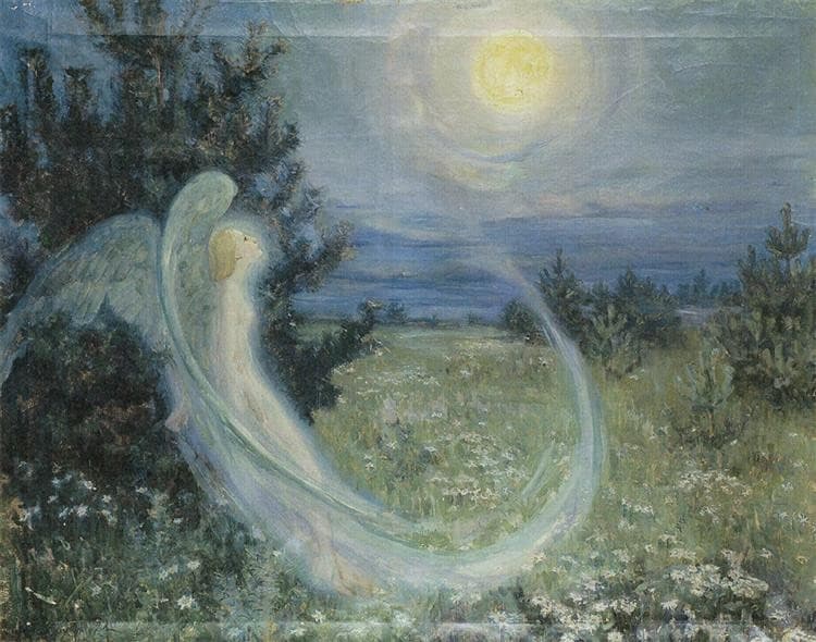 Rise of the Moon with an Angel — Maria Yakunchikova