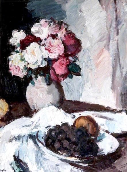 Roses in a Grey Jar — Samuel Peploe