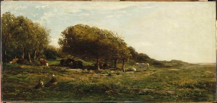 The graves of Villerville nemed also meadow with a view on the sea — Charles-Francois Daubigny