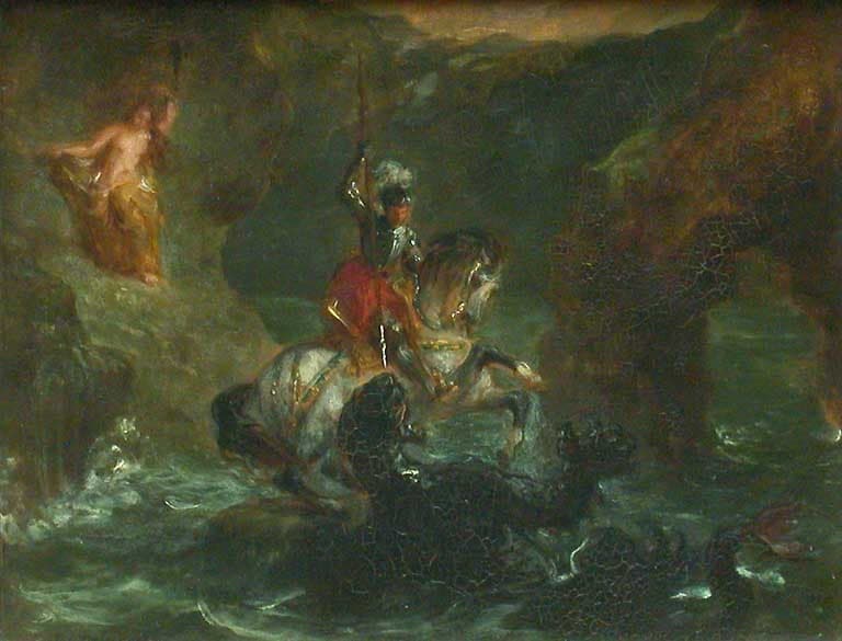 Saint George Fighting the Dragon, Perseus Delivering Andromeda — Eugène Delacroix