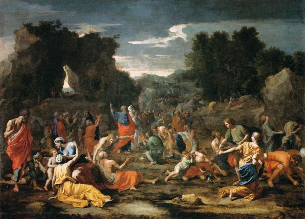 Les Israélites recueillant la manne dans le désert — Nicolas Poussin