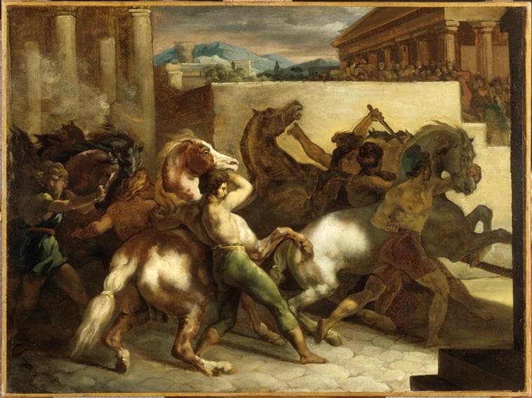 Course de chevaux libres : La Mossa — Théodore Géricault