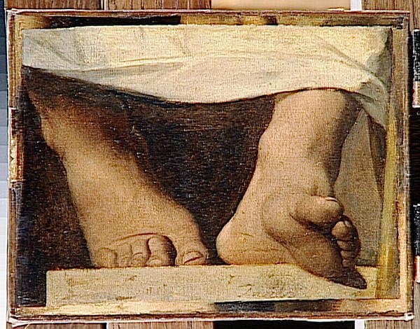 Study for the Apotheosis of Homer, Homer's feet — Jean-Auguste-Dominique Ingres