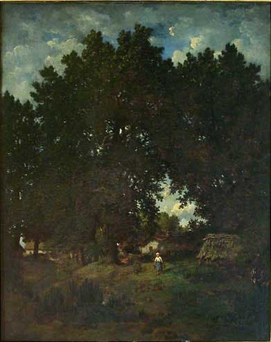 Village under the trees — Theodore Rousseau