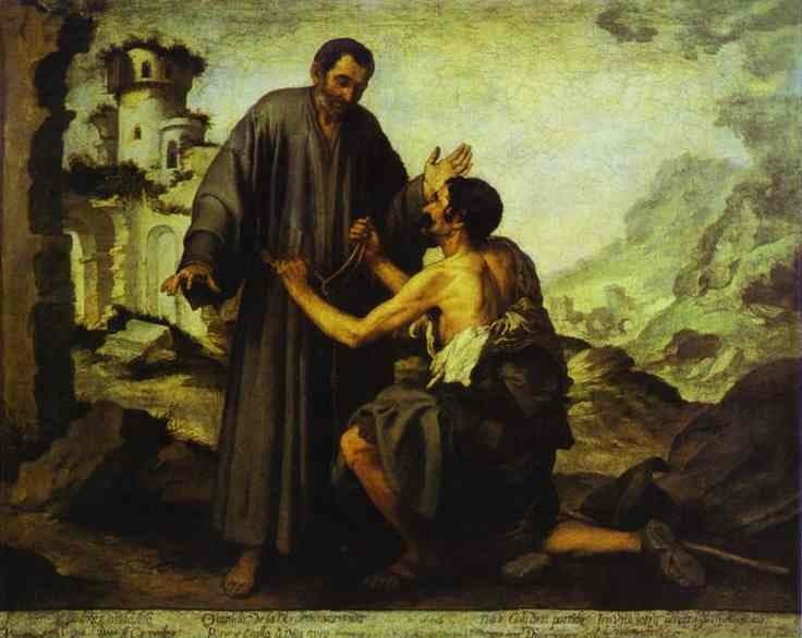 Brother Juniper and the Beggar — Bartolome Esteban Murillo