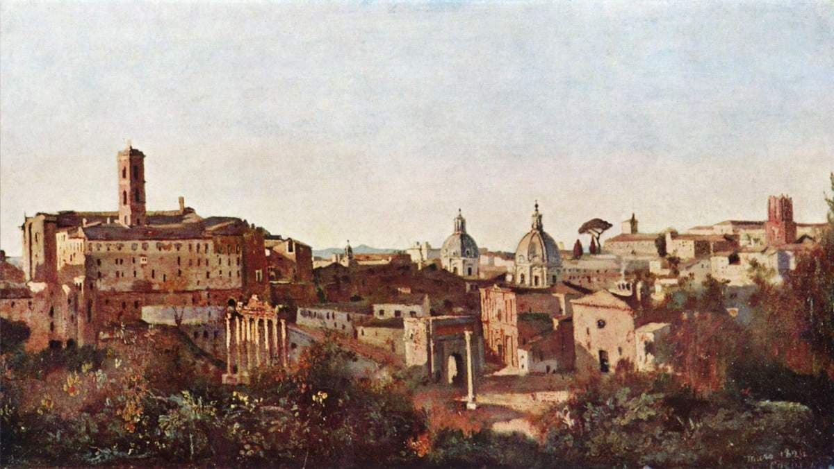 The Forum Seen from the Farnese Gardens — Camille Corot