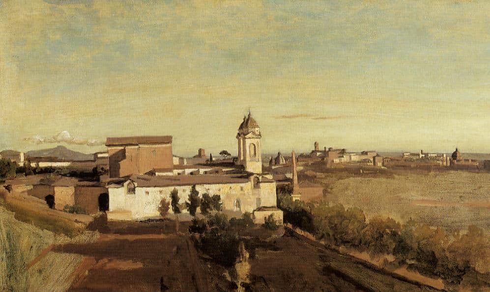 Trinita dei Monti from the Villa Medici — Camille Corot