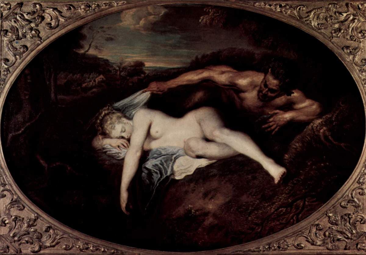 Nymph and Satyr, or Jupiter and Antiope — Antoine Watteau