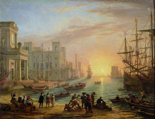 Port de mer au soleil couchant — Claude Gellée