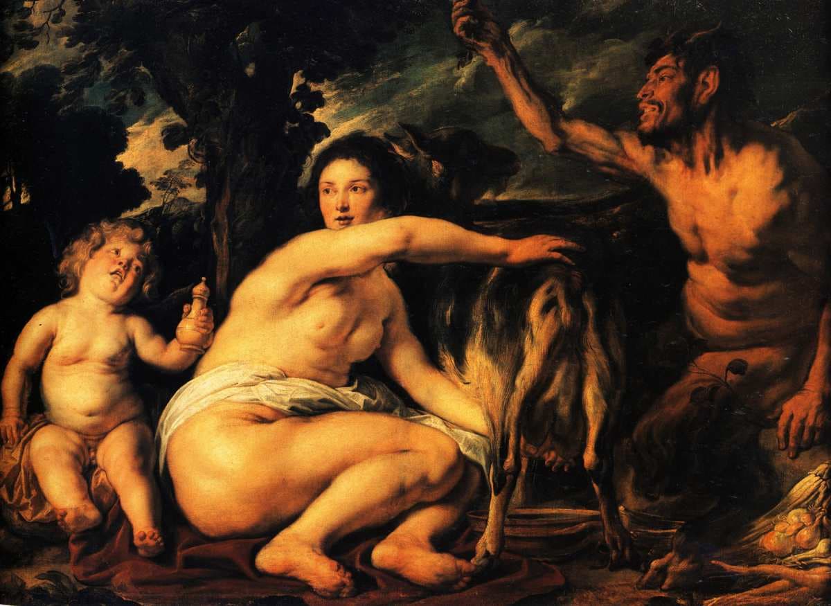 Infant Jupiter Fed by the Goat Amalthea — Jacob Jordaens