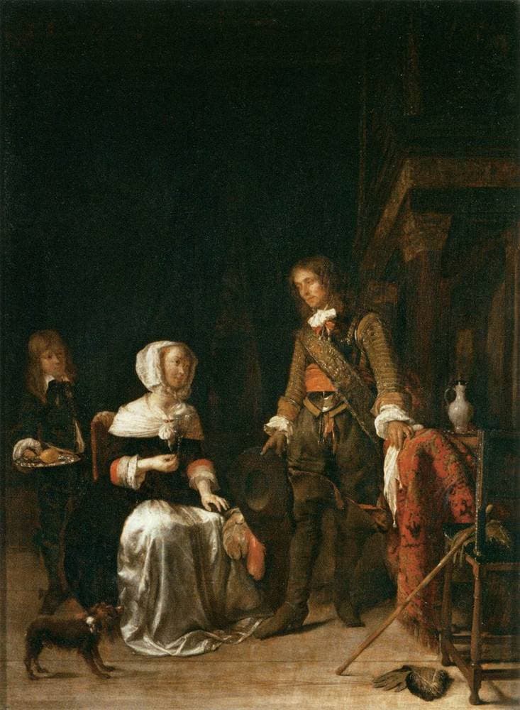 A Soldier Visiting a Young Lady — Gabriel Metsu