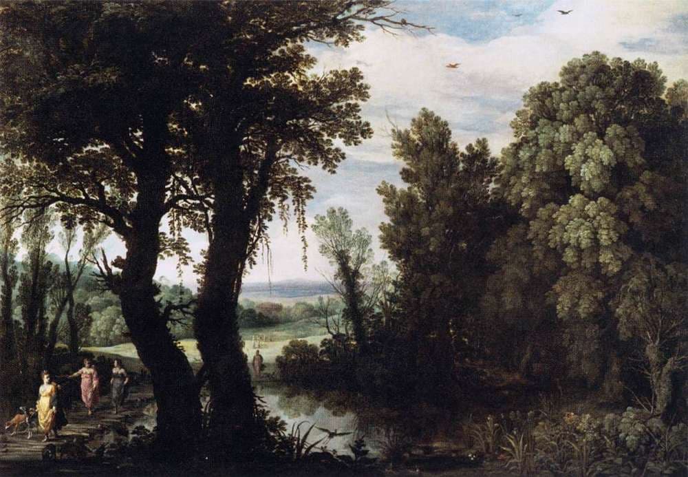 Diane et ses suivantes allant à la chasse — Paul Bril