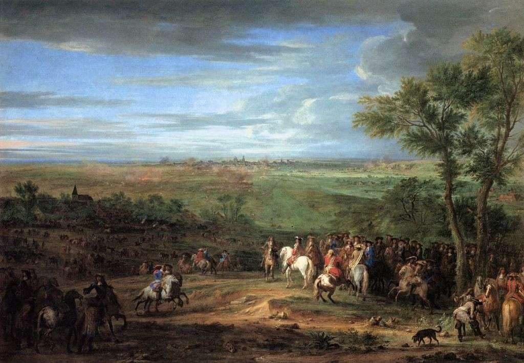 Arrival of Louis xiv at the camp in front of maaastricht — Adam van der Meulen