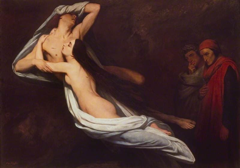 Les Ombres de Francesca da Rimini et de Paolo Malatesta apparaissent à Dante et à Virgile — Ary Scheffer