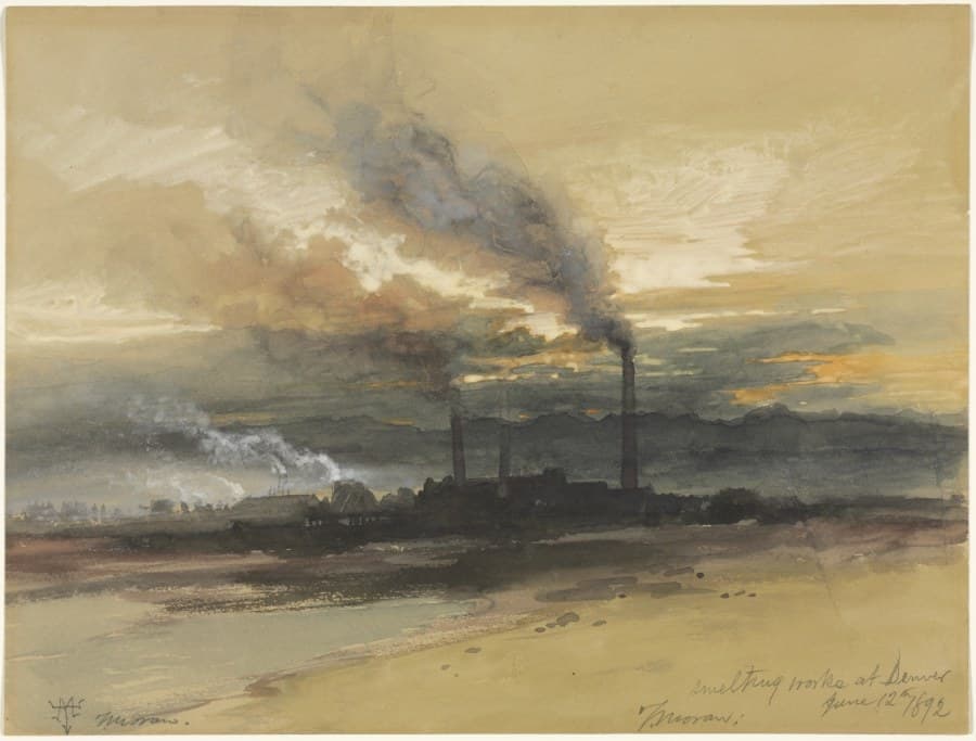 Smelting Works at Denver — Thomas Moran