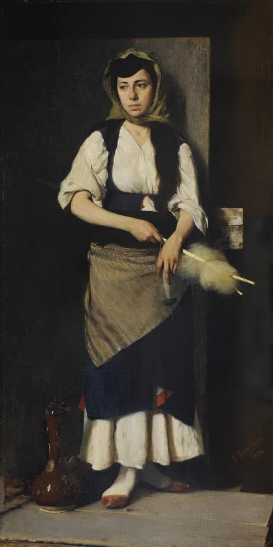 Girl with Distaff and Spindle — Georgios Iakovidis