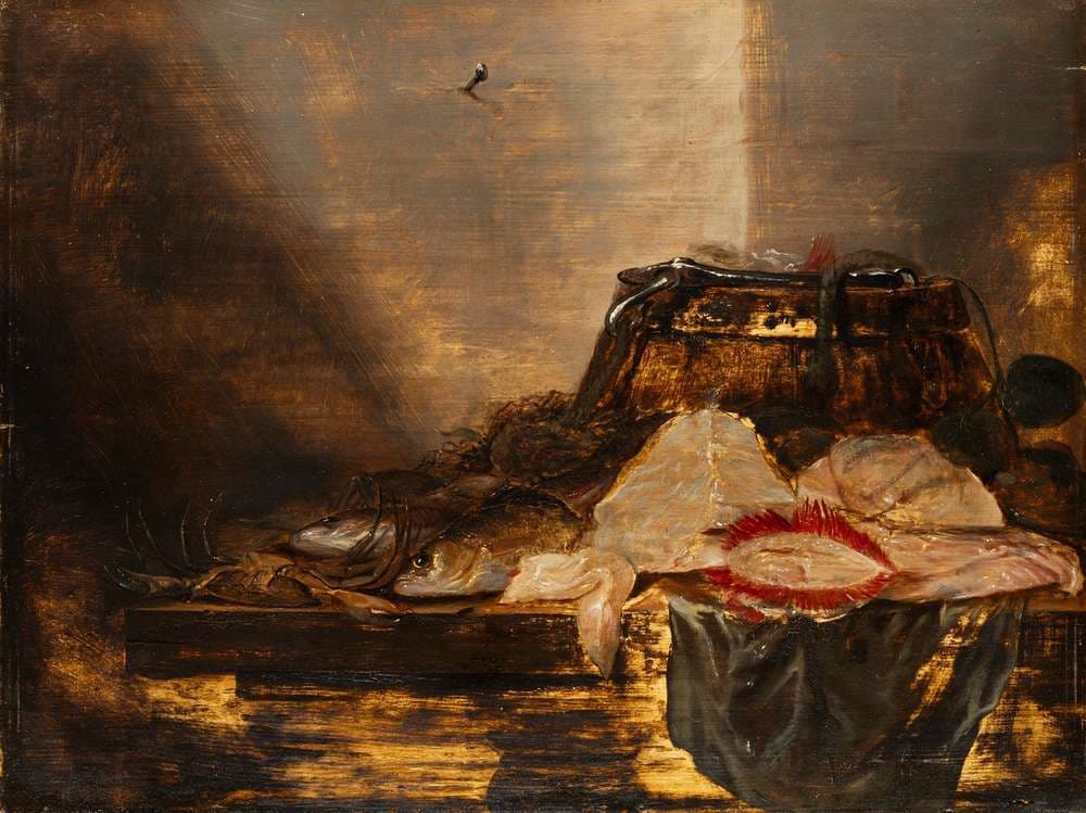 Still life with fish, crabs and oysters — Jan Dirven