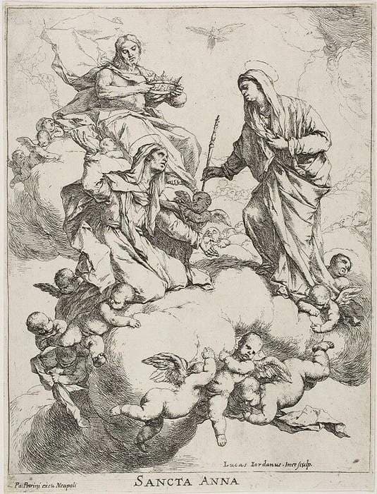 Saint Anne Received in Heaven by Christ and the Virgin — Luca Giordano