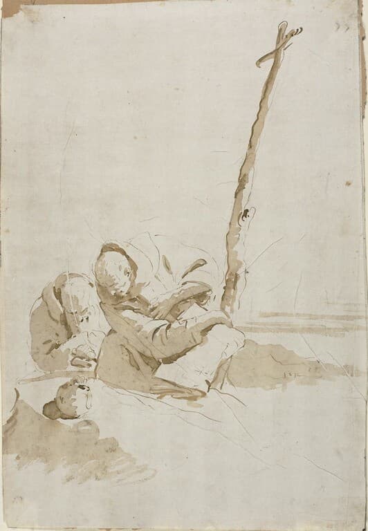 Two Monks Contemplating a Skull — Giovanni Battista Tiepolo