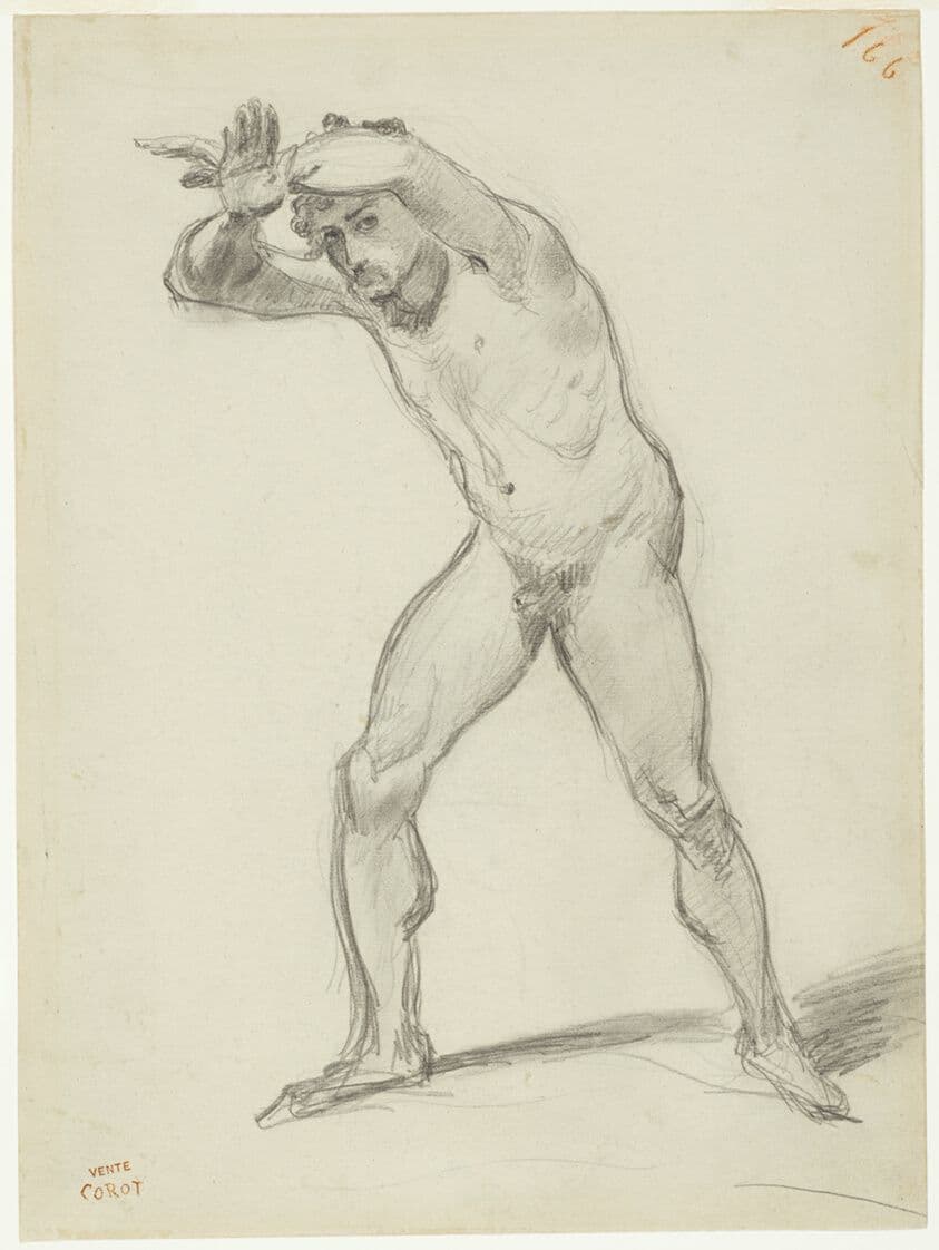 Standing Male Nude — Jean-Baptiste-Camille Corot
