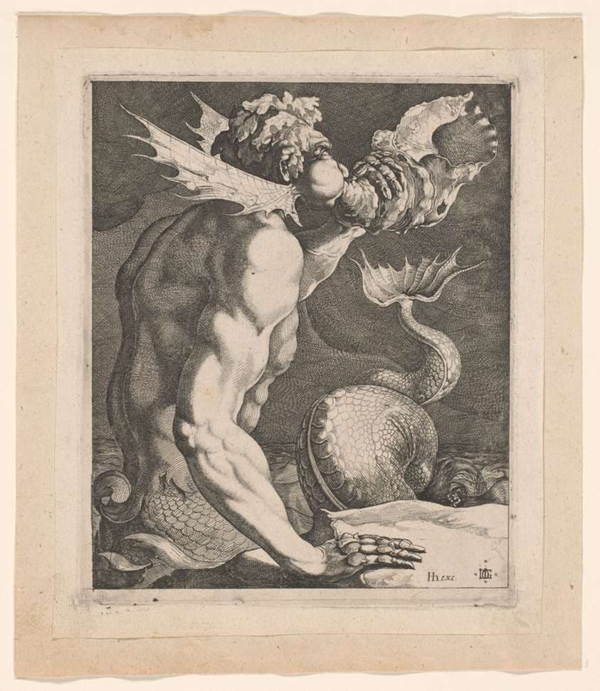 Triton Blowing a Conch — Jacques de Gheyn III
