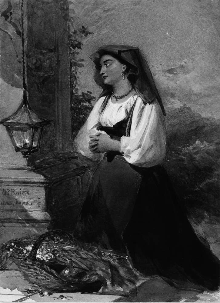 Italian Peasant Woman At Prayer — Henry Parsons Riviere