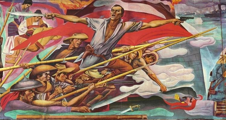 Section of Filipino Struggles Through History — Botong Francisco. The entire mural is not shown.