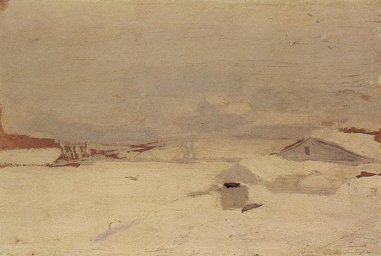 Arkhip Kuindzhi, Зима. The supplied image omits the surrounding paper edges visible in the native photograph. The complete supplied source image is retained with no additional crop or recolouring.
