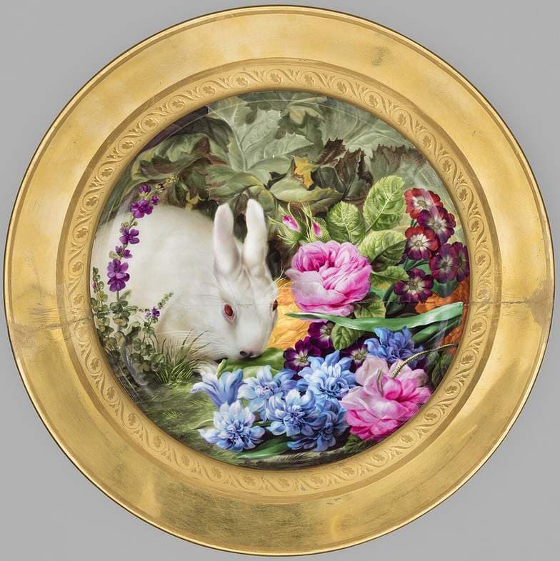 Plate with white rabbit — Joseph Nigg