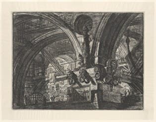 Carceri d`invenzione di G. Battista Piranesi - Tablica XV, Postument z latarnią (II edycja z 1761 r.)