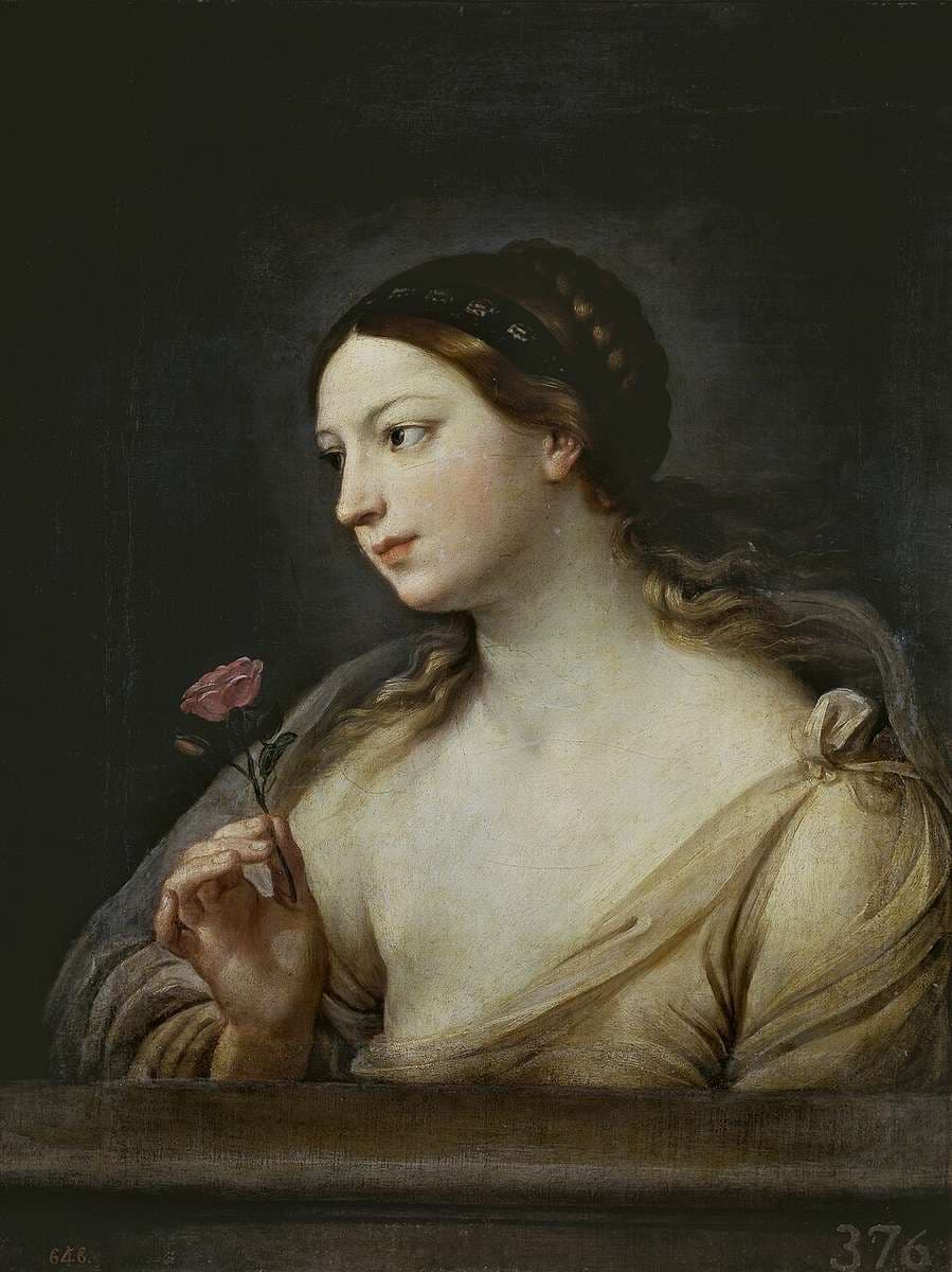 Muchacha con una rosa — Guido Reni