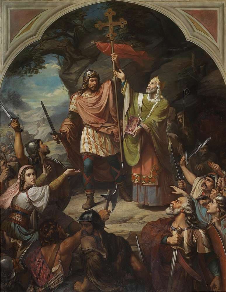 Don Pelayo en Covadonga — Luis de Madrazo y Kuntz