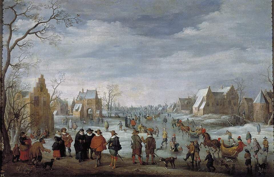 Paisaje invernal con patinadores — Joost Cornelisz. Droochsloot