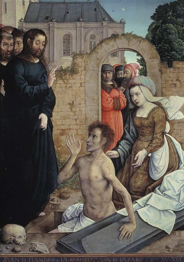 Resurrección de Lázaro — Juan de Flandes