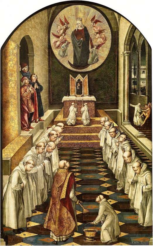 Aparición de la Virgen a una comunidad de dominicos — Pedro Berruguete