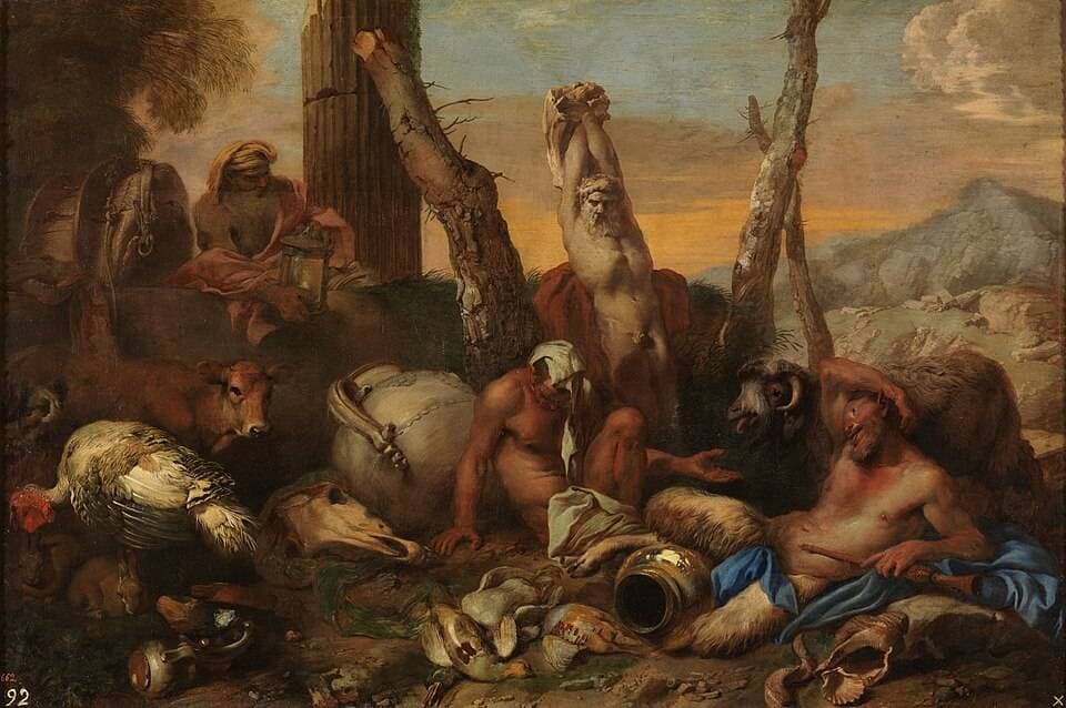 Diógenes buscando a un hombre — Giovanni Benedetto Castiglione