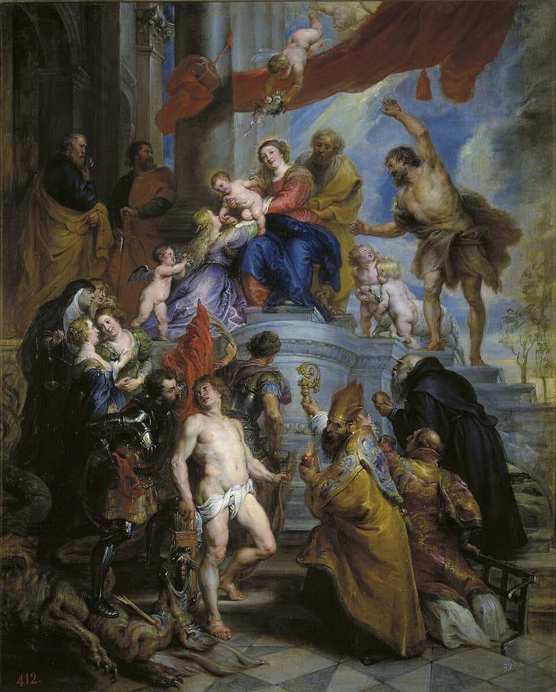 La Sagrada Familia rodeada de santos — Pedro Pablo Rubens