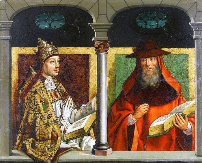 San Gregorio Magno y san Jerónimo — Pedro Berruguete