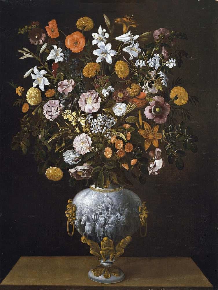 Florero con cuádriga vista de frente — Tomás Hiepes