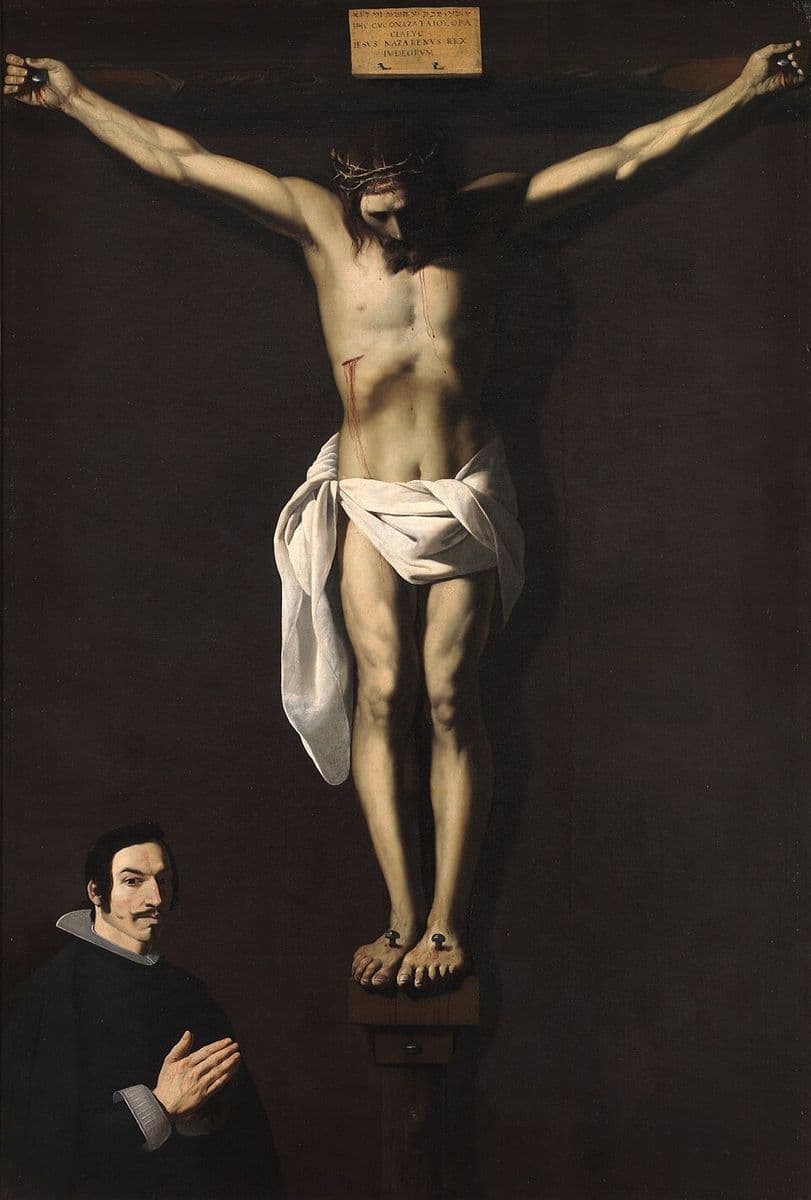 Cristo crucificado con un donante — Francisco de Zurbarán