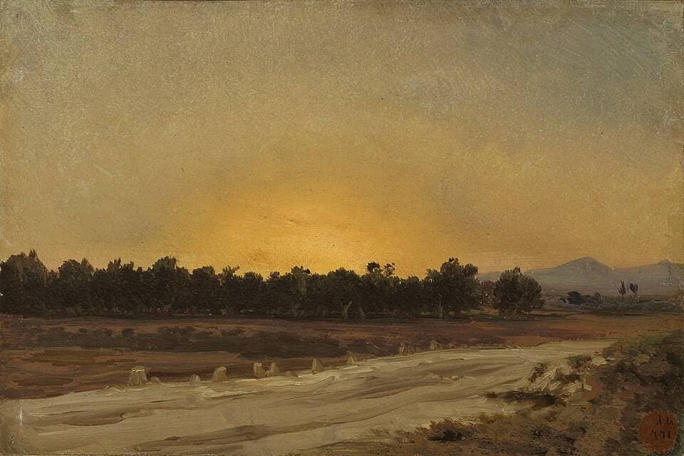 Puesta de sol (Elche) — Carlos de Haes