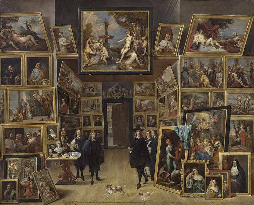 El archiduque Leopoldo Guillermo en su galería de pinturas en Bruselas — David Teniers el Joven