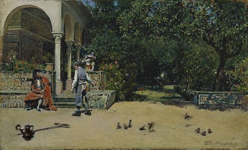 The Pavilion of Charles V in the Gardens of the Alcázar of Seville — Raimundo de Madrazo