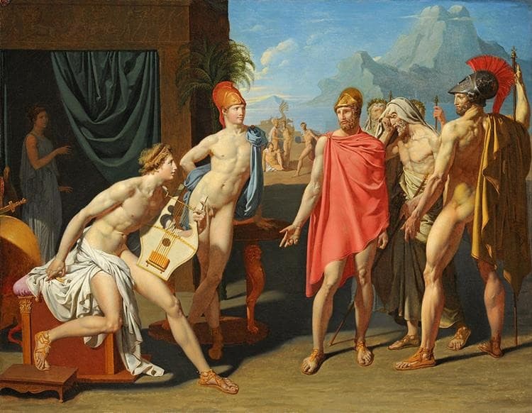 Achille recevant les ambassadeurs d'Agamemnon — Jean Auguste Dominique Ingres