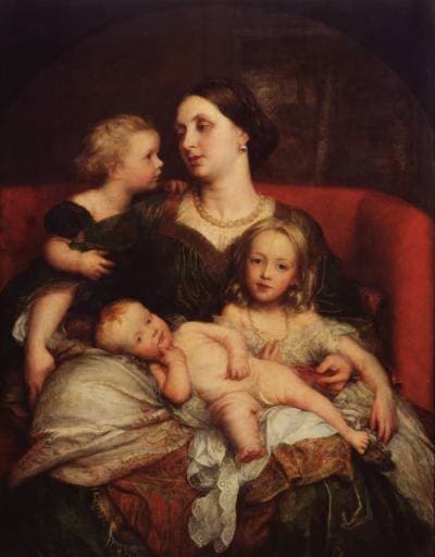 Mrs George Augustus Frederick Cavendish-Bentinck and her Children — George Frederick Watts
