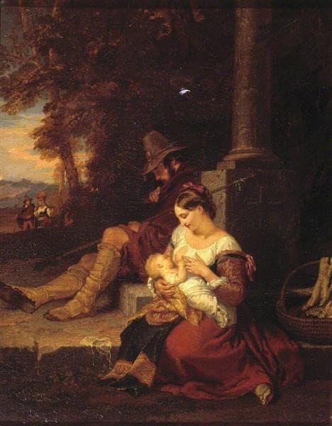 Pilgrims Reposing at a Cross — Penry Williams
