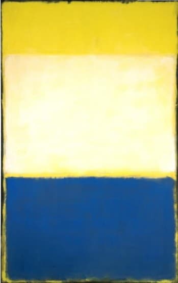 No. 6 (Yellow, White, Blue Over Yellow on Gray) — Mark Rothko