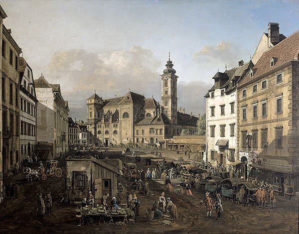 Freyung in Vienna, View from the southeast — Bernardo Bellotto
